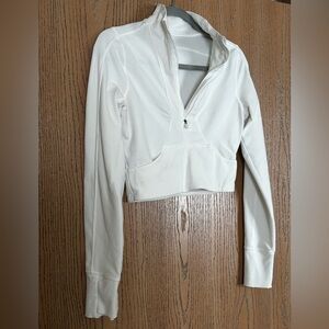 Women's White Long Sleeve Workout Top